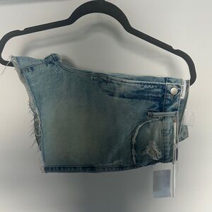 Good American Light Blue Denim Shorts